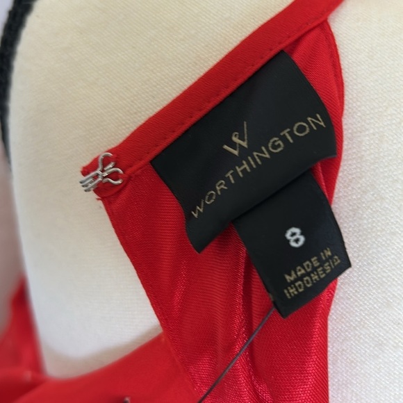 Worthington, Size 8, Sleeveless Dress, Red with white starbursts, NWT - Picture 3 of 3